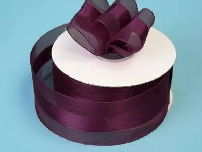 10 Yards 1.5" DIY Eggplant Satin Center Ribbon For Craft Dress Wedding