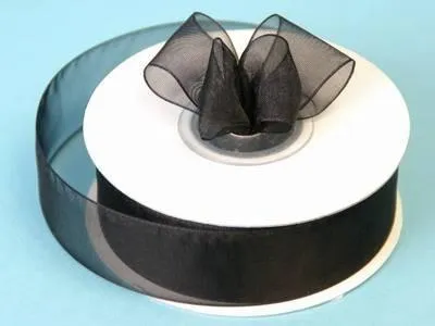 25 Yard 7/8"DIY Black Organza Ribbon With Satin Edges For Craft Dress Wedding