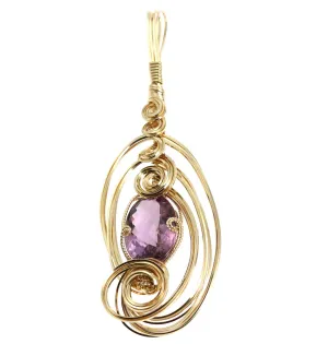 25.5 ct Amethyst 14K Gold-filled Wire Wrapped Pendant