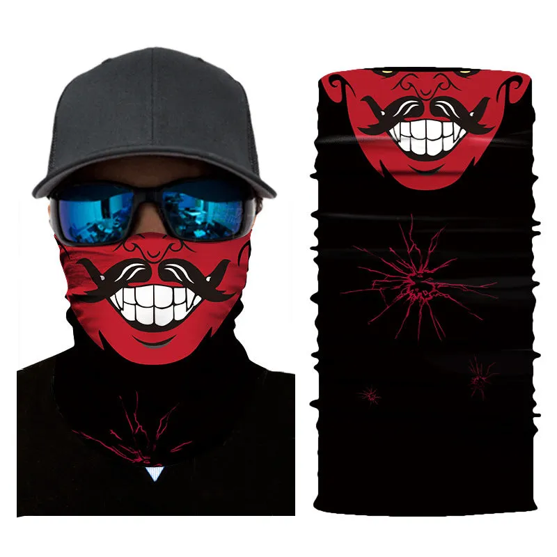 3D Clown Digital Printing Outdoor Sports Sun Protection Scarf Quick-Drying Mask