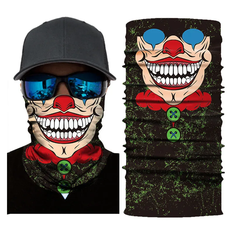 3D Clown Digital Printing Outdoor Sports Sun Protection Scarf Quick-Drying Mask