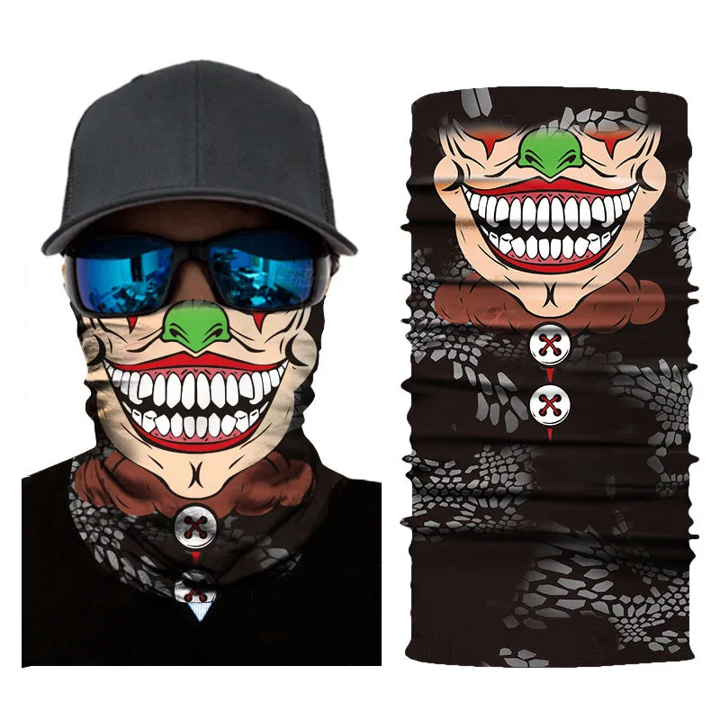 3D Digital Printing Headscarf Outdoor Sports Cycling Sun Protection Halloween Funny Sun Protection Mask