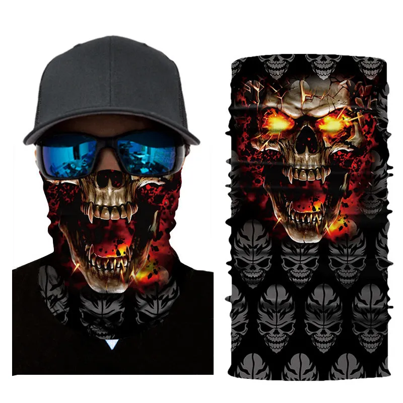 3D Printed Sunscreen Clown Skull Outdoor Sports Cycling Mask Scarf Fishing Gear