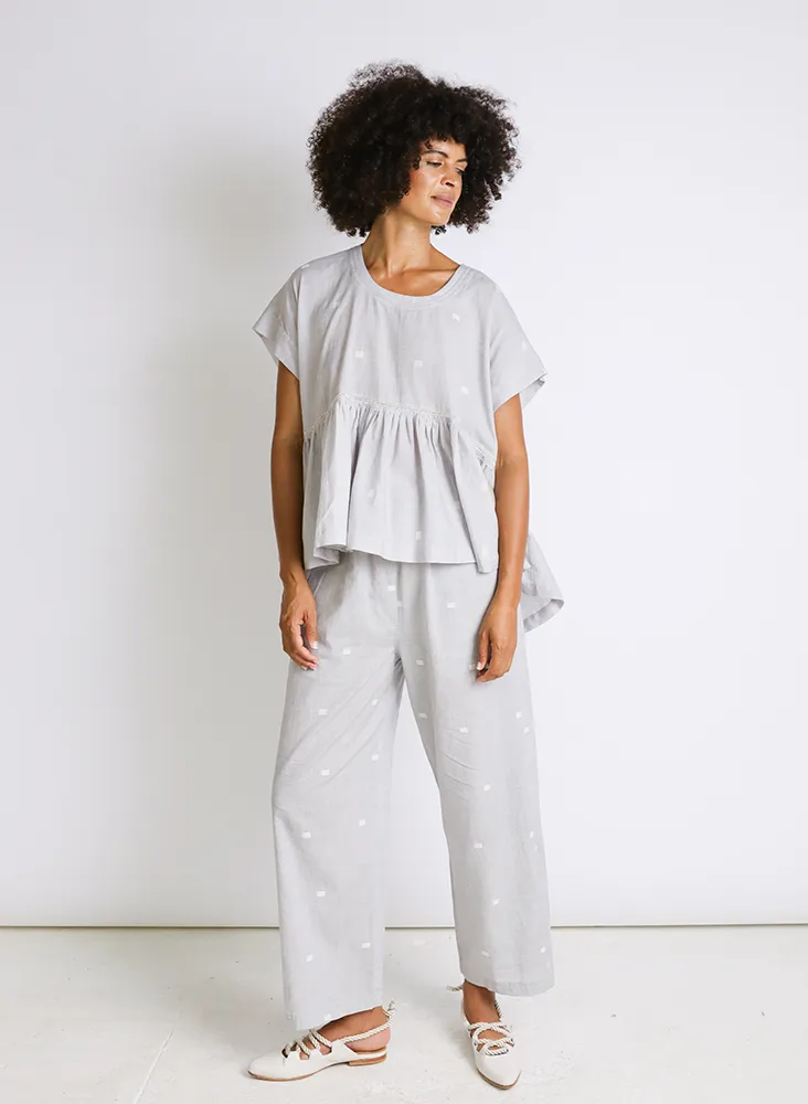 Aanya Pants, tranquil square weave