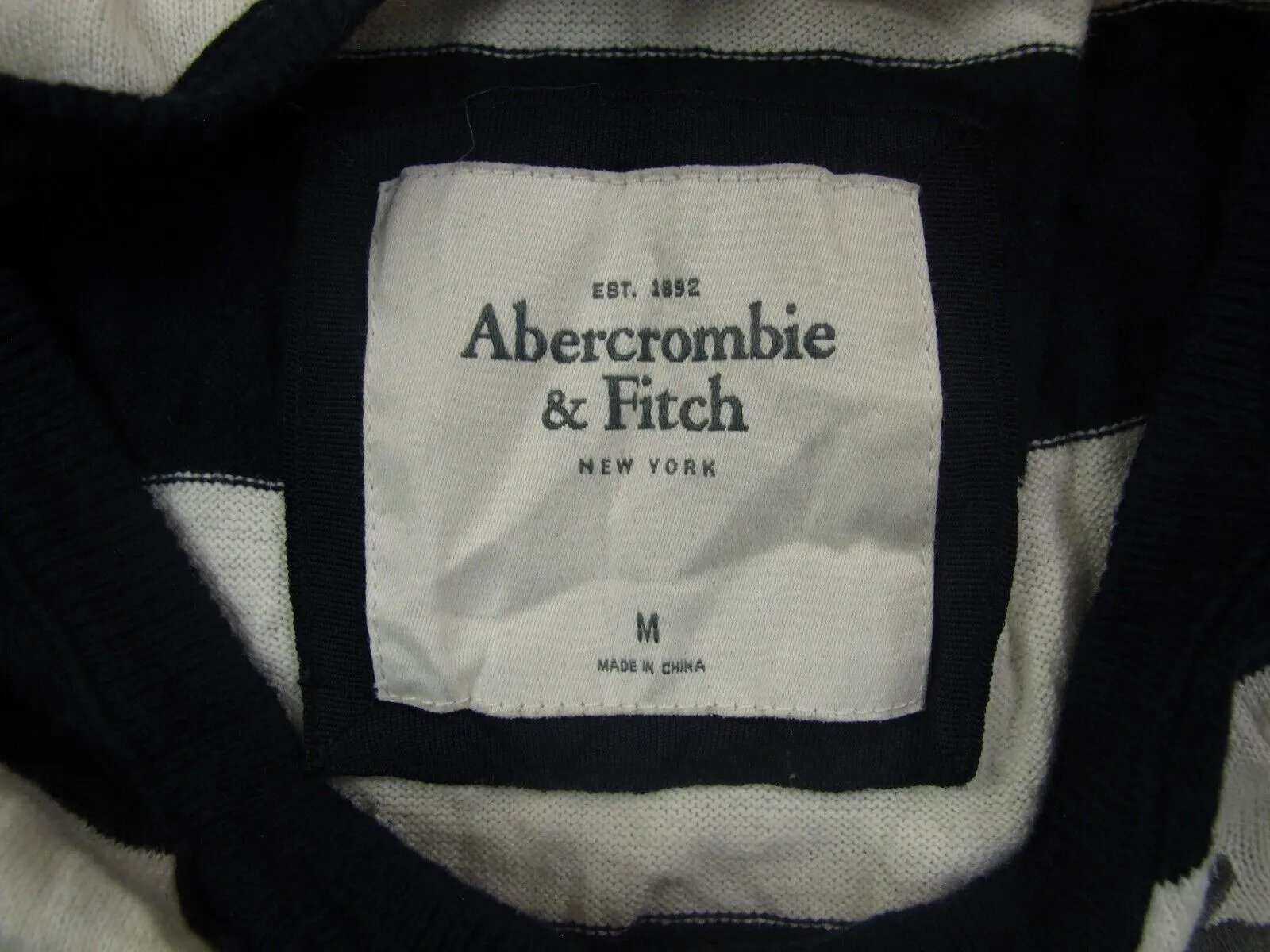 Abercrombie & Fitch Womens Cardigan Sweater Striped Front Button Black White M