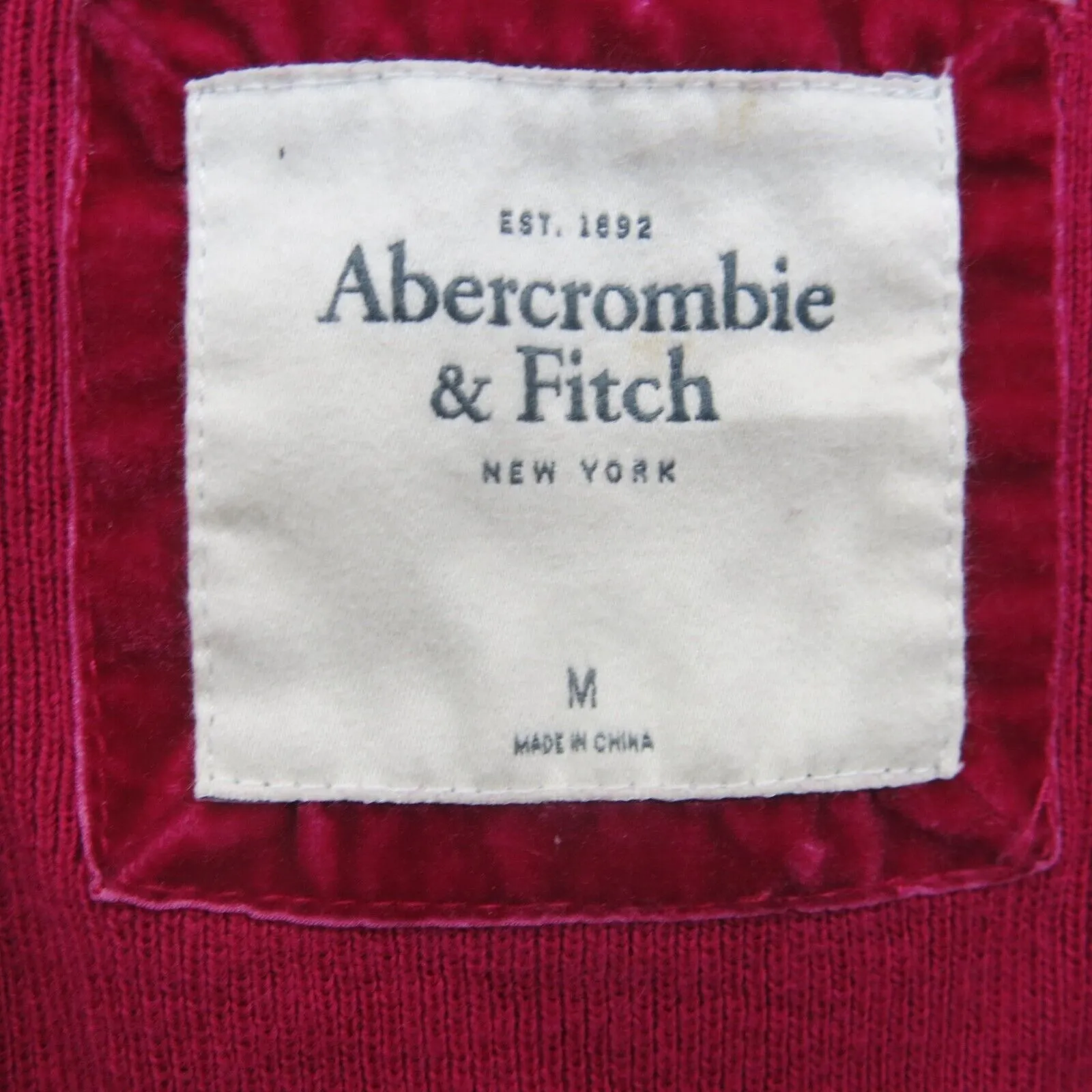 Abercrombie & Fitch Womens Cardigan Sweater V Neck Long Sleeves Red Size Medium