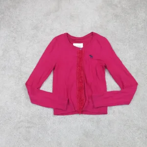 Abercrombie &Fitch Women Sweater Cardigan Front Button Long Sleeves Pink  Size L