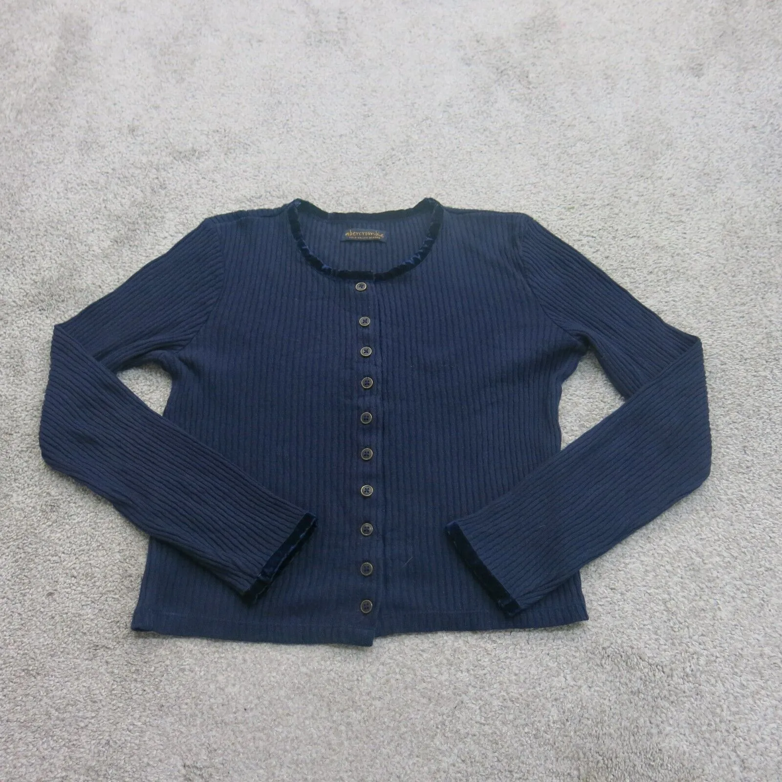 Abercrombie Womens Cardigan Sweater Round Neck Long Sleeves Blue Size Medium