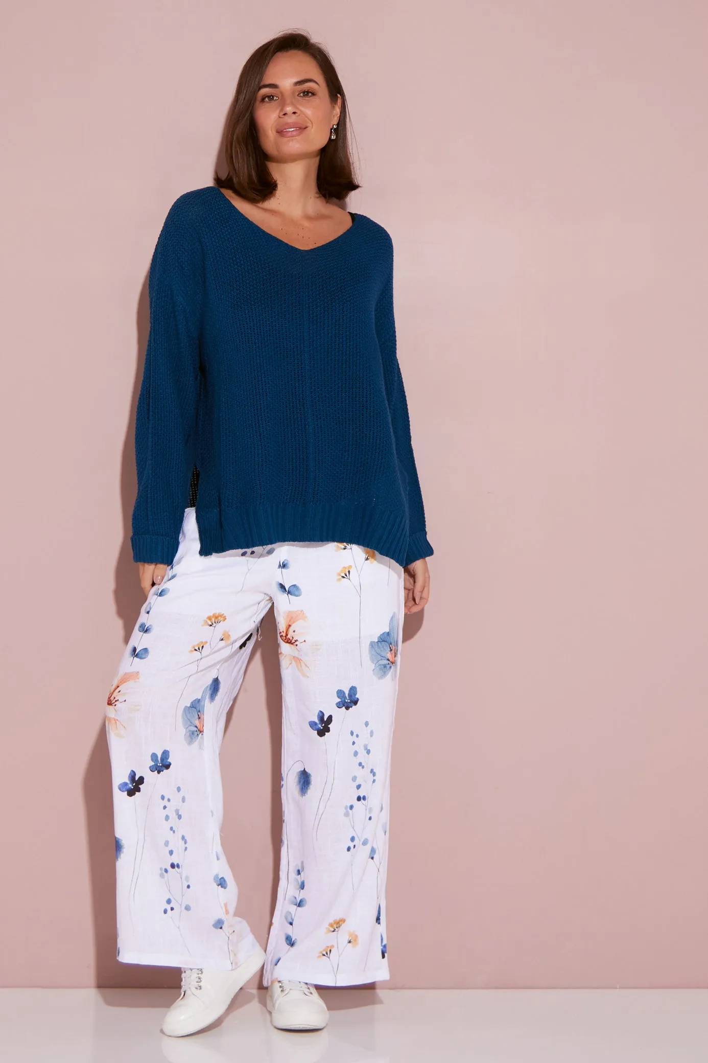 Alaria Pants - White Wildflower