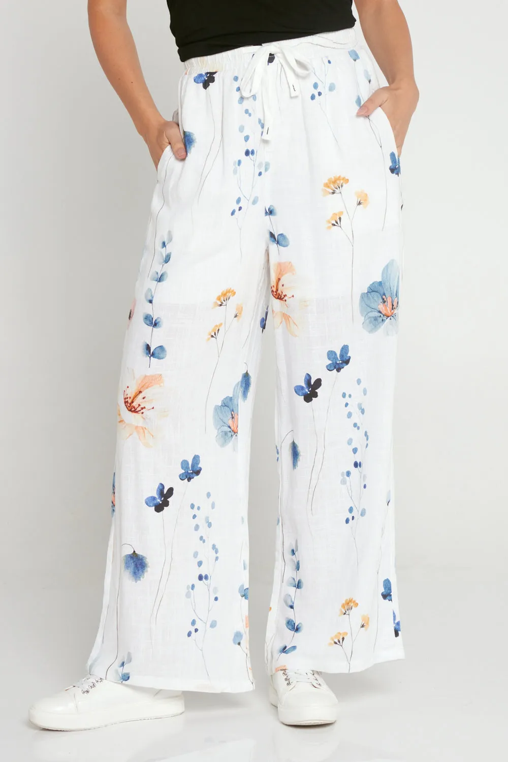 Alaria Pants - White Wildflower