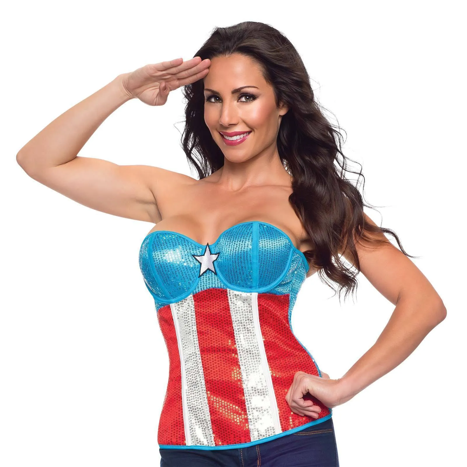 American Dream Sequin Corset for Adults - Marvel Avengers