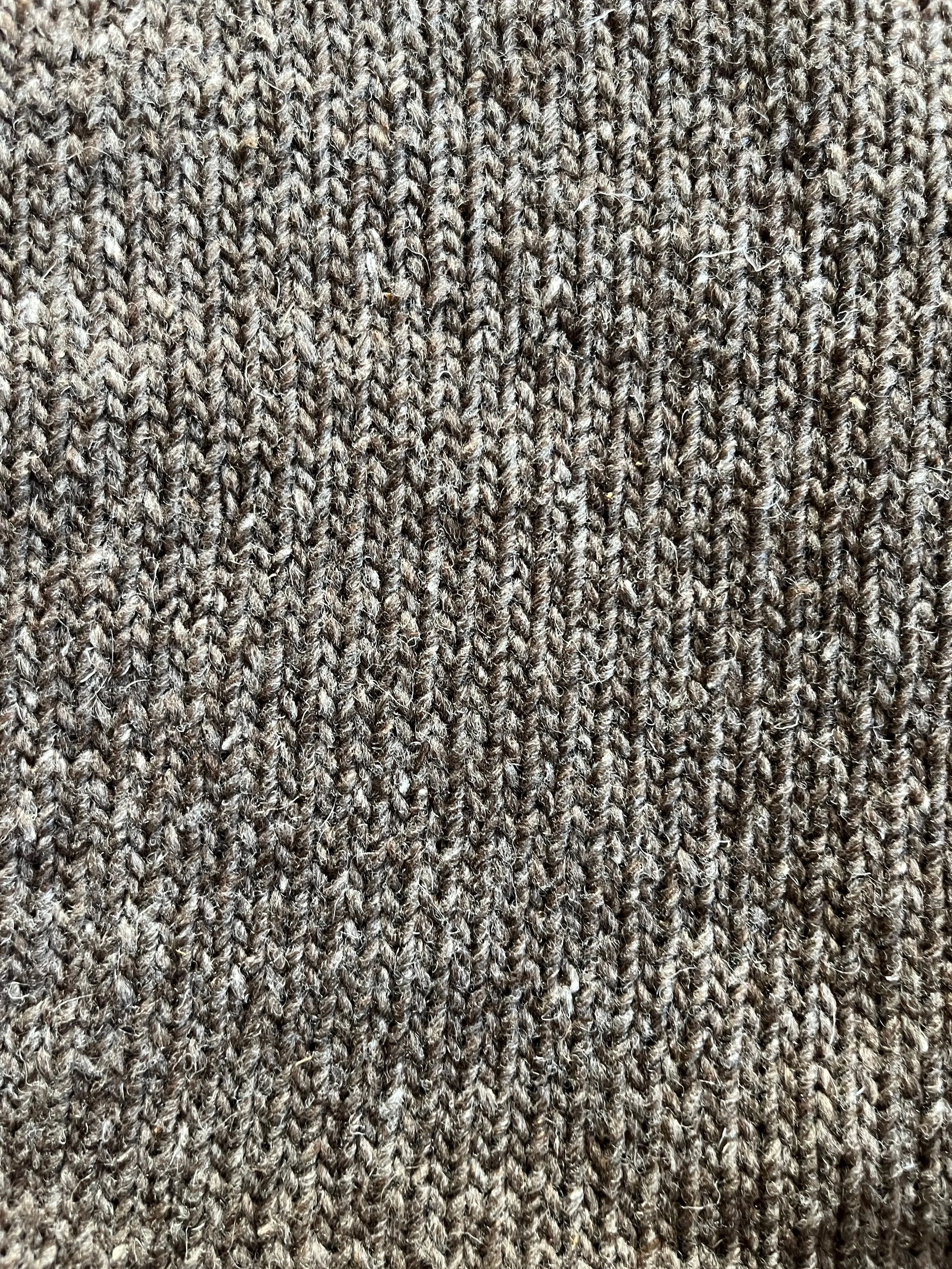 Artisan Cardigan Pure Ecological Wool Brown