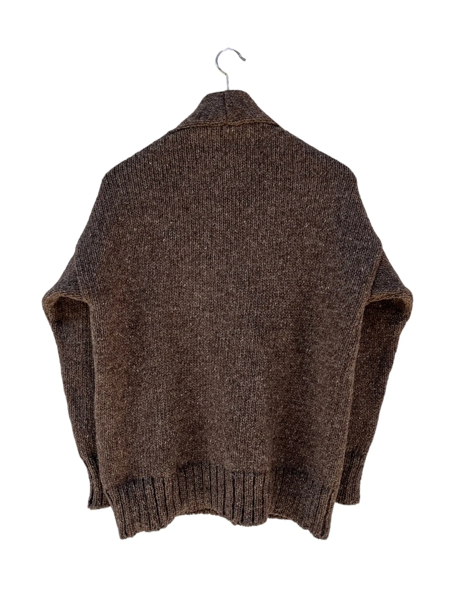 Artisan Cardigan Pure Ecological Wool Brown