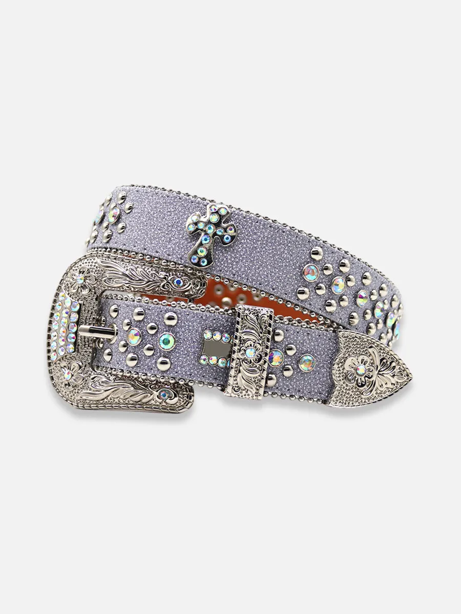 Baby Blue Rhinestone Belt