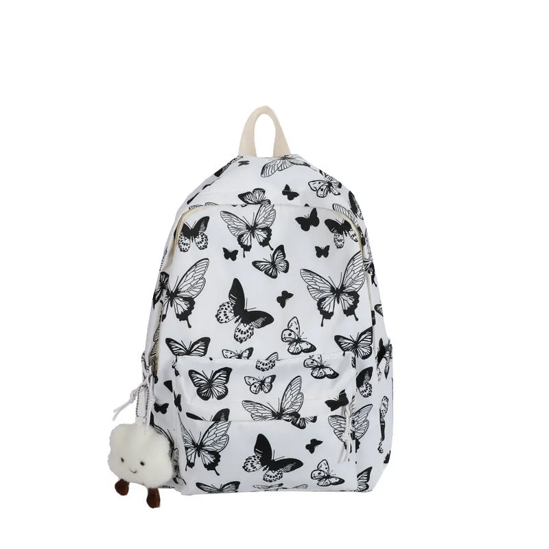 Backpack Wholesale  New Fashion Colorized Butterfly Student Schoolbag Trend Leisure Simple Nylon Cloth Backpack