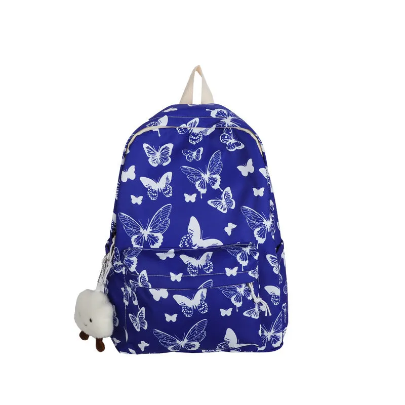 Backpack Wholesale  New Fashion Colorized Butterfly Student Schoolbag Trend Leisure Simple Nylon Cloth Backpack