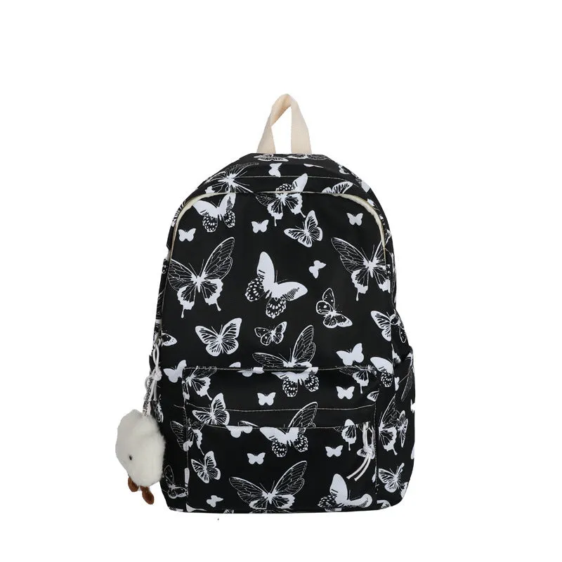 Backpack Wholesale  New Fashion Colorized Butterfly Student Schoolbag Trend Leisure Simple Nylon Cloth Backpack