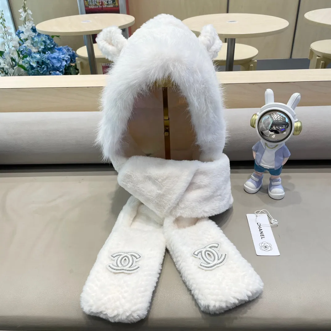 BALACLAVA HAT IN WHITE FLEECE 422223