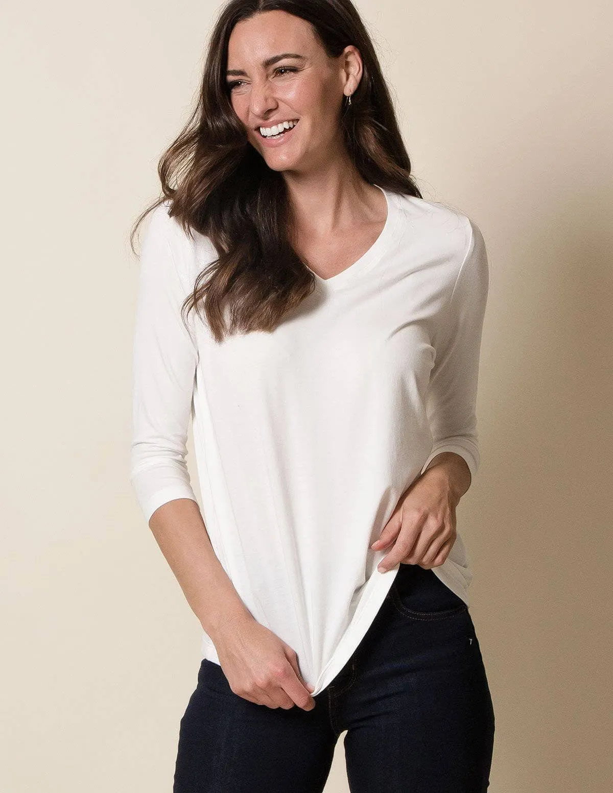 Bamboo / Organic Cotton 3/4 Sleeve Tee - As-Is-Clearance