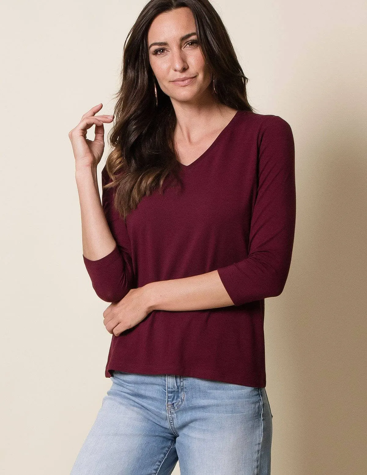 Bamboo / Organic Cotton 3/4 Sleeve Tee - As-Is-Clearance