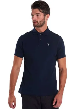 Barbour Polo Shirt-Mens-Tartan Pique-Navy/Dress -MML0012NY51