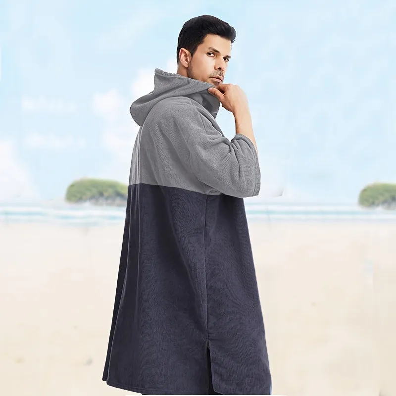 Beach Poncho:  Color Blocking Surf Changing Towel