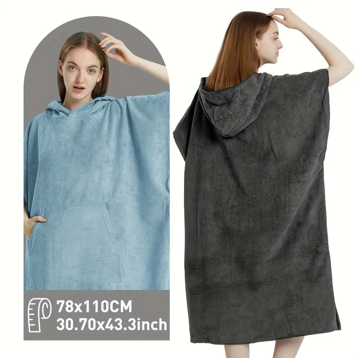 Beach Poncho:  Swimming Surf Unisex Towel With Hood