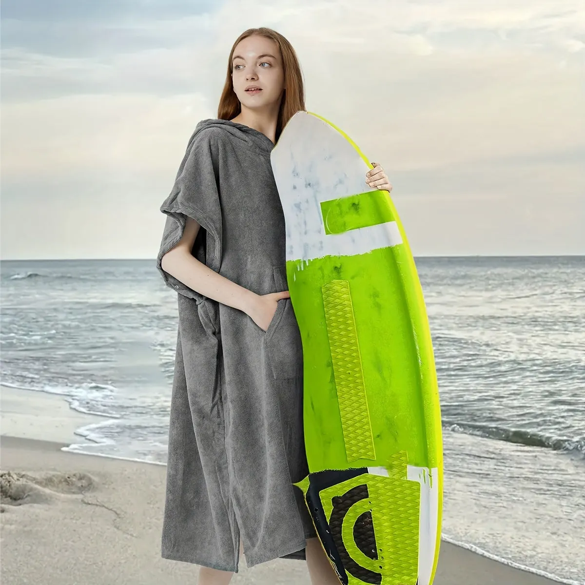 Beach Poncho:  Swimming Surf Unisex Towel With Hood