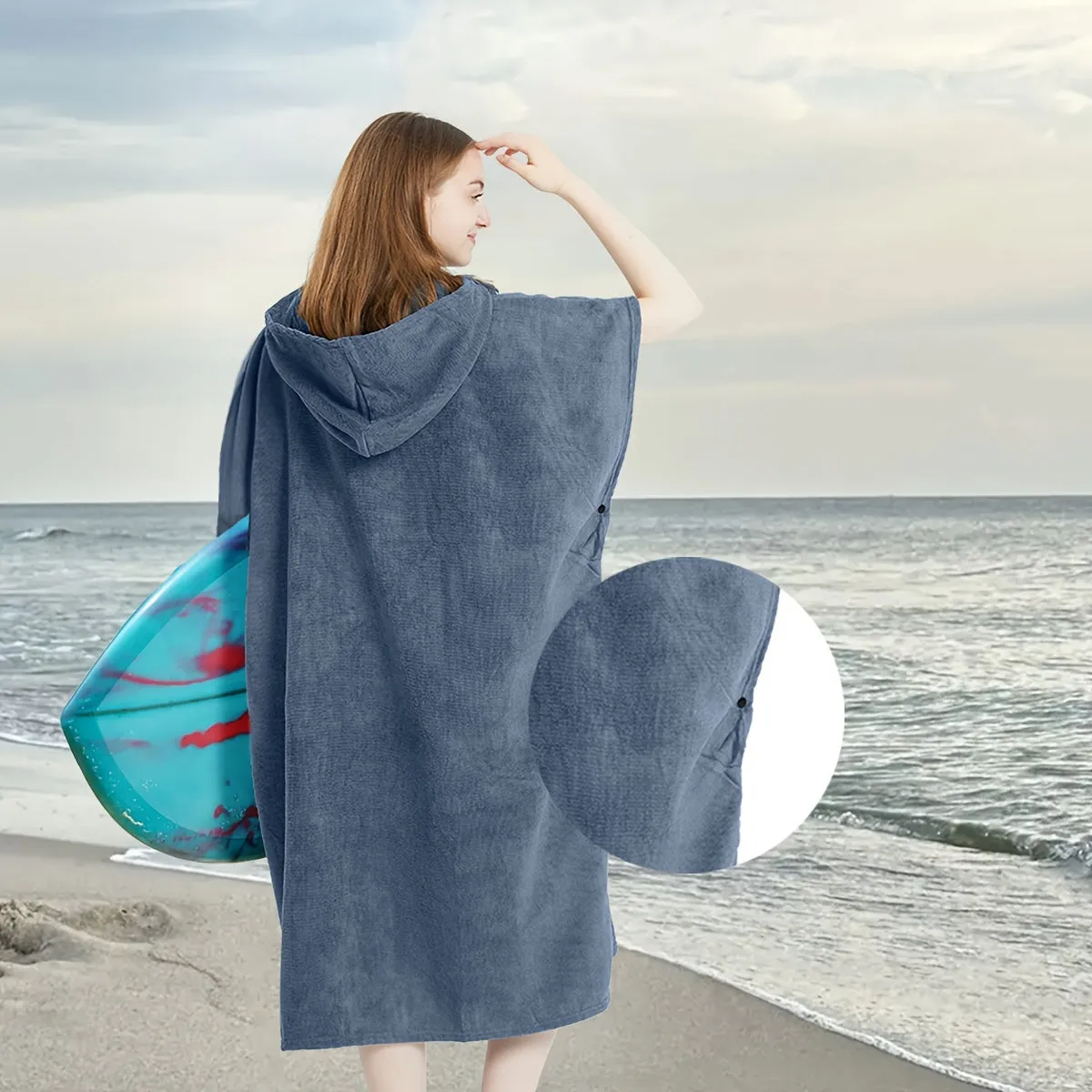 Beach Poncho:  Swimming Surf Unisex Towel With Hood