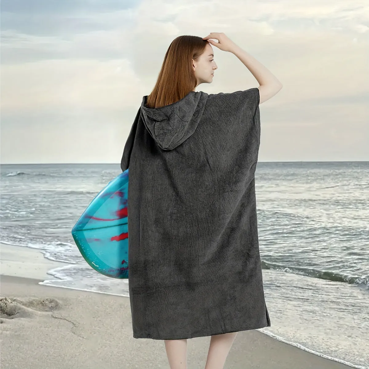 Beach Poncho:  Swimming Surf Unisex Towel With Hood