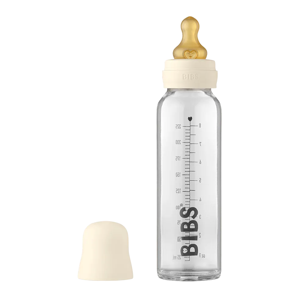 BIBS Baby Glass Bottle Complete Set (225ml) - Ivory