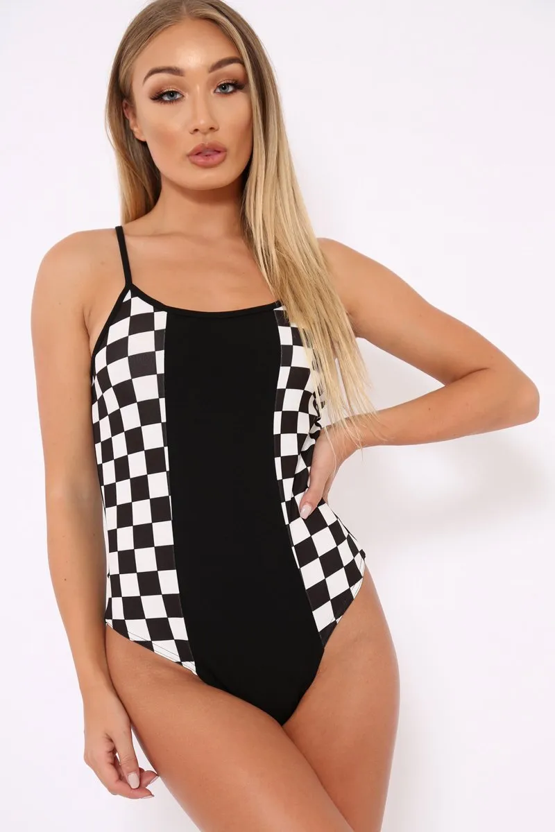 Black and White Checker board Bodysuit - Massie