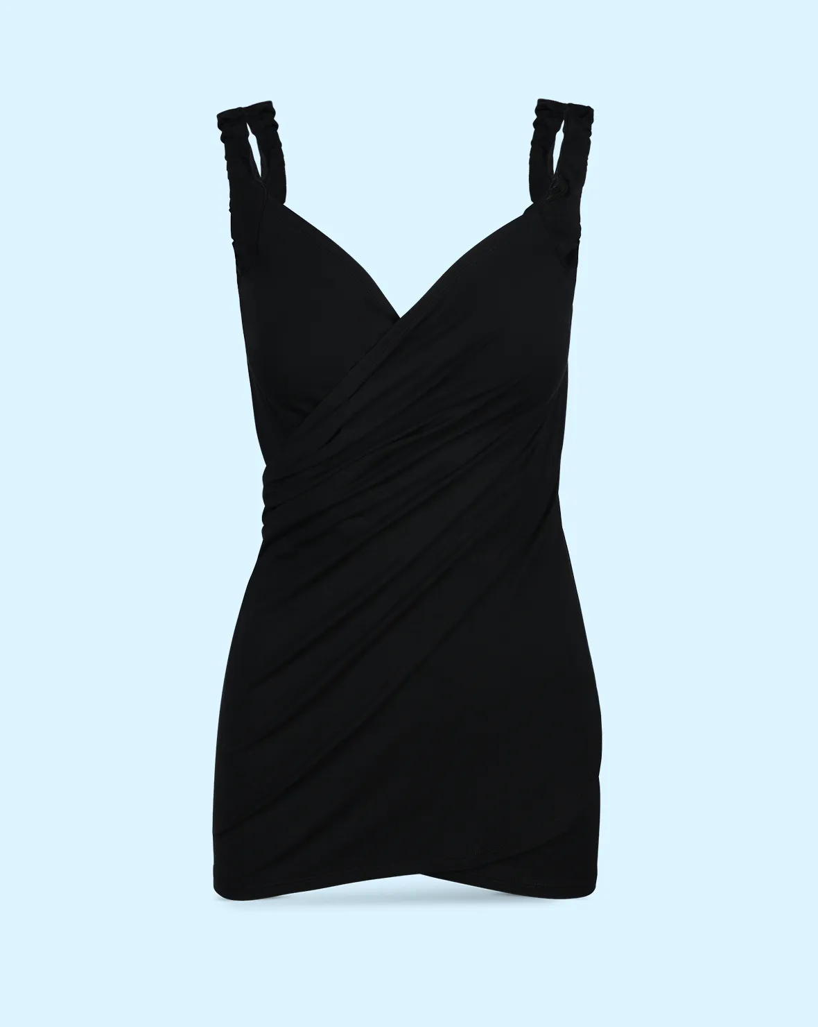 Black Bamboo Wrap Dress