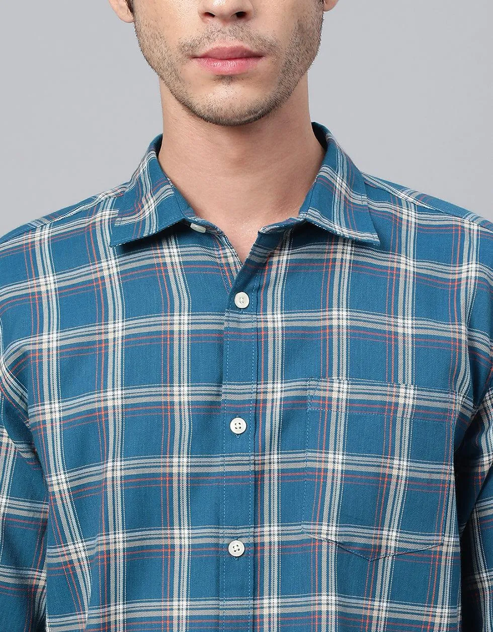 Blue Checks Printed Shirt