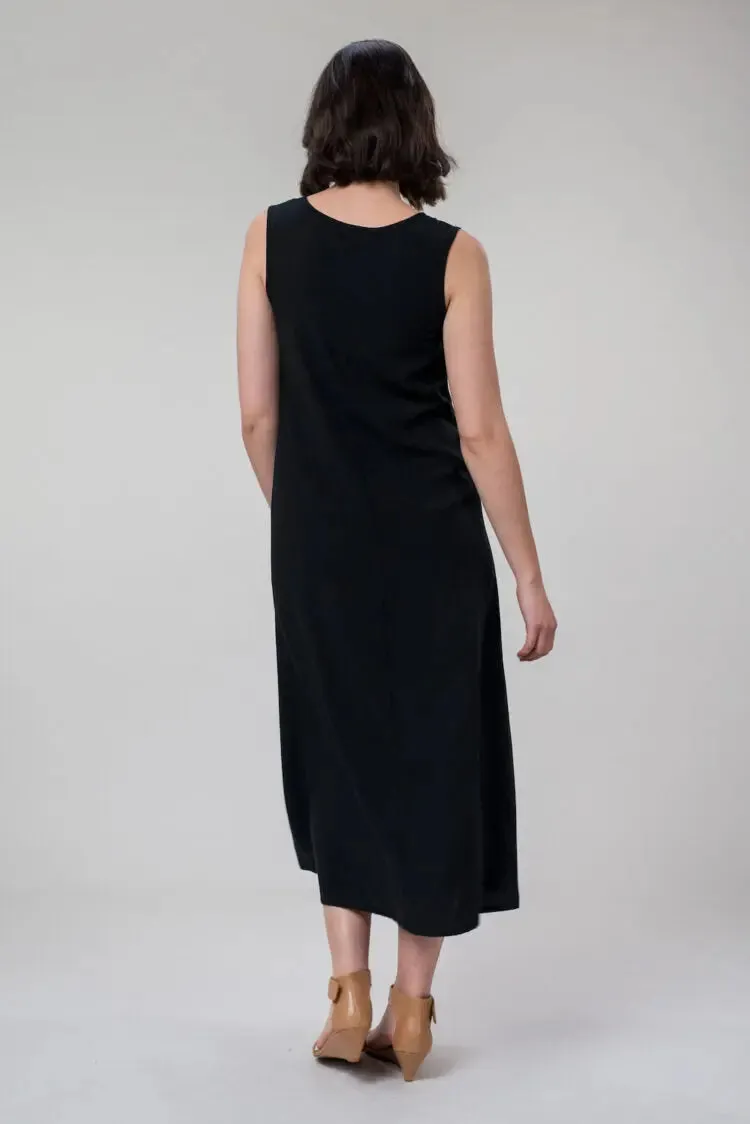 Bonnie Long Tencel Dress In Black by Wilga Clothing