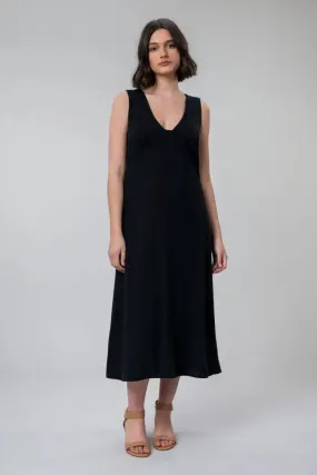 Bonnie Long Tencel Dress In Black by Wilga Clothing