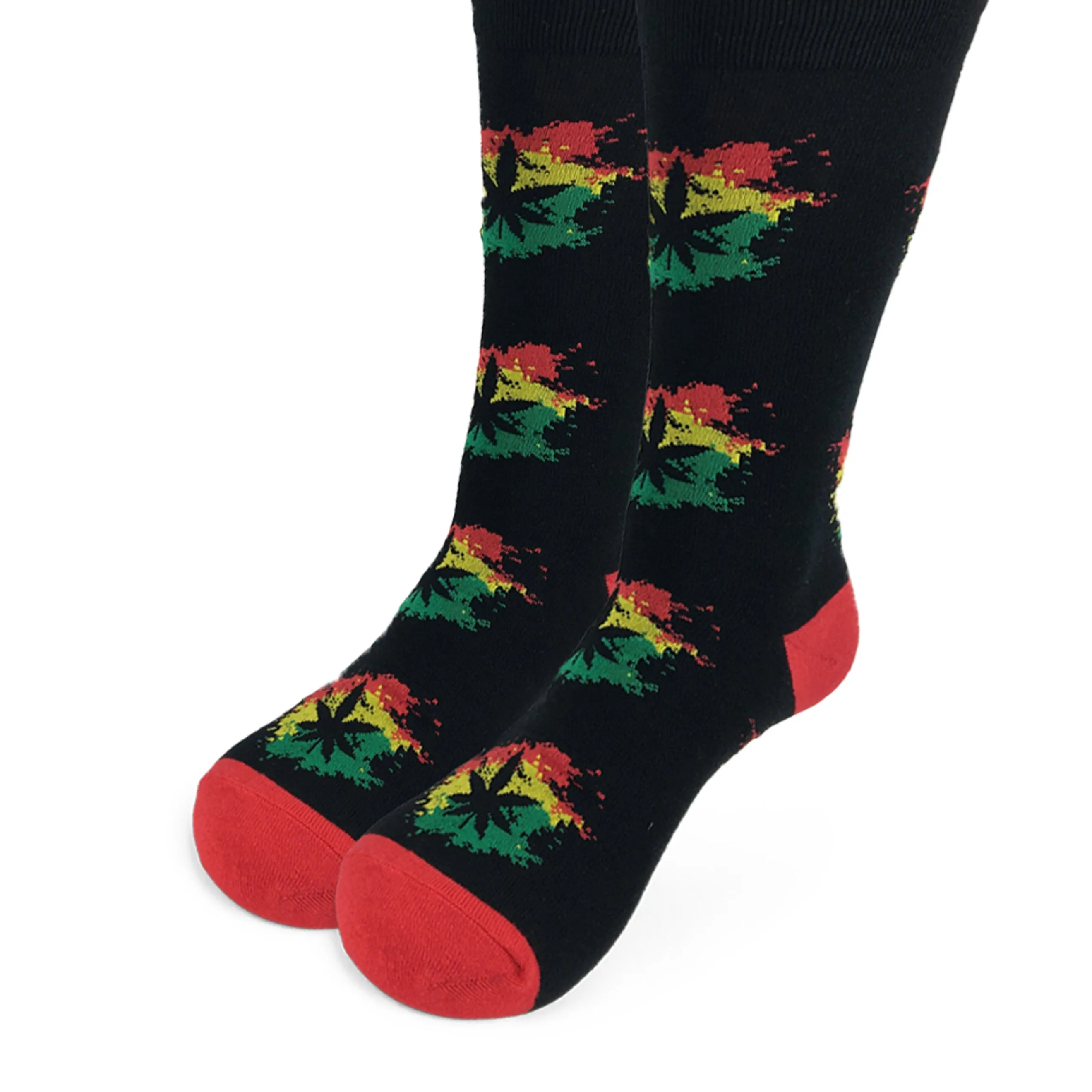 Buddies Marijuana Socks For Men-Hemp Leaf Socks Crew Socks-Crazy Dress Socks