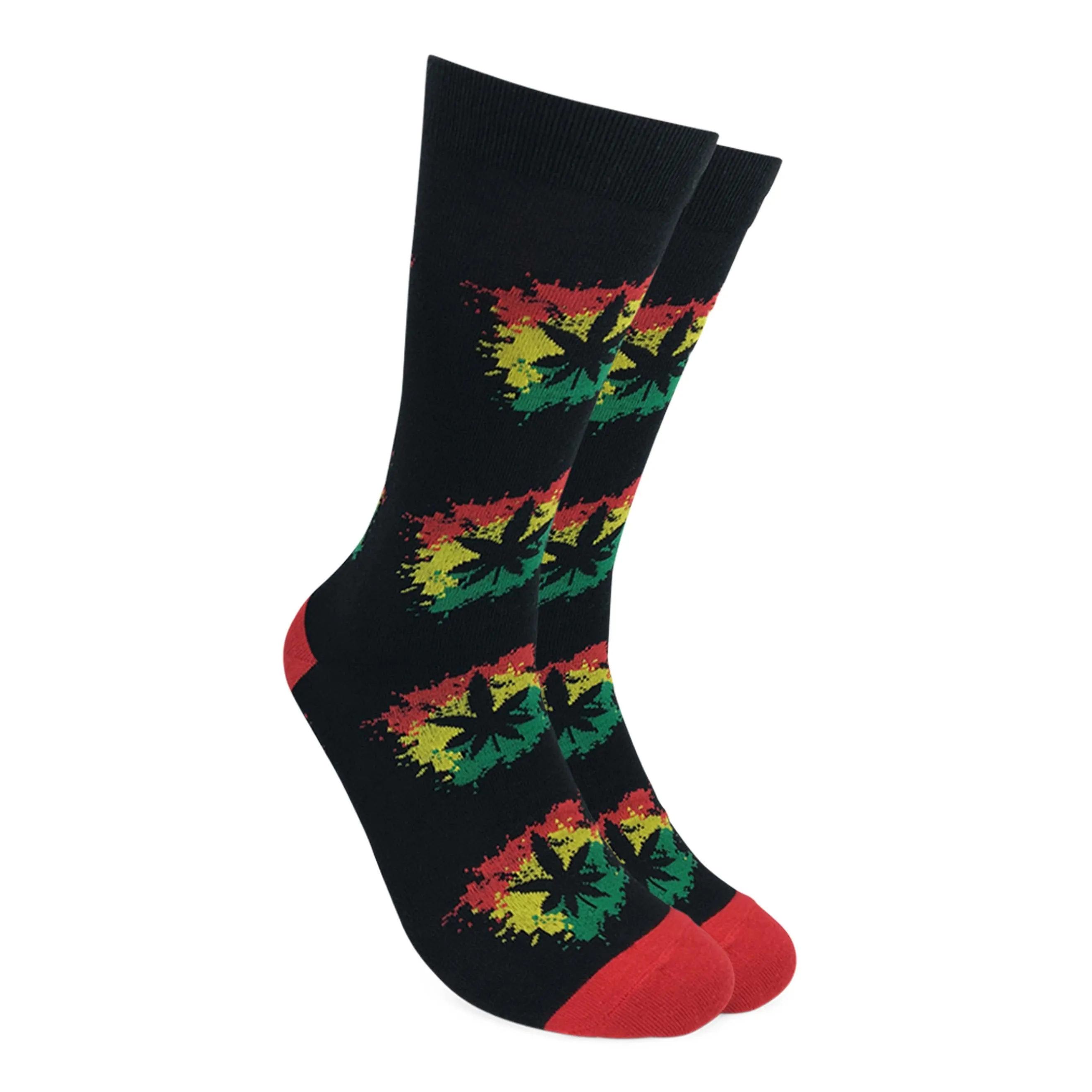 Buddies Marijuana Socks For Men-Hemp Leaf Socks Crew Socks-Crazy Dress Socks