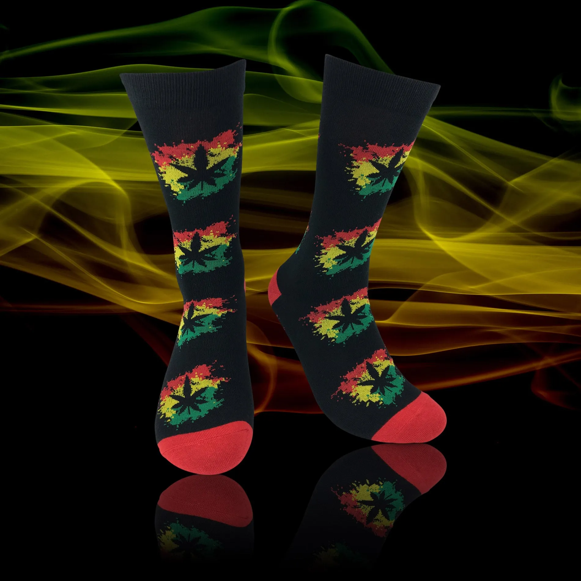 Buddies Marijuana Socks For Men-Hemp Leaf Socks Crew Socks-Crazy Dress Socks