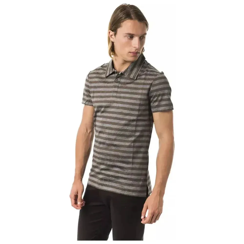 BYBLOS Gray Cotton Men Polo Shirt