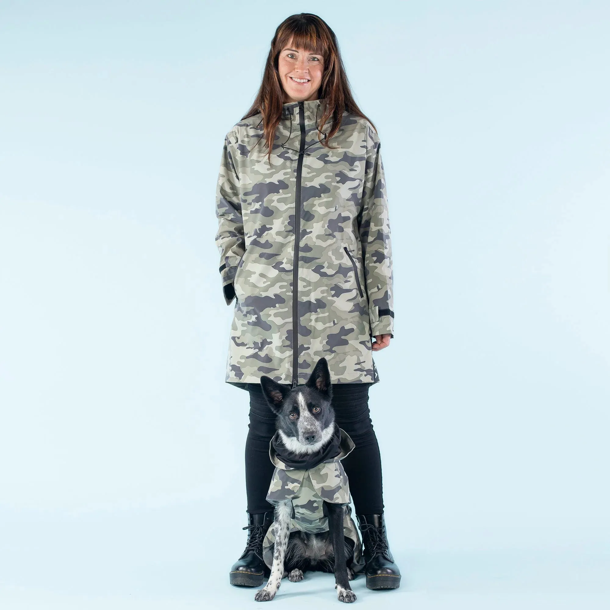 Camo Visibility Raincoat For Humans