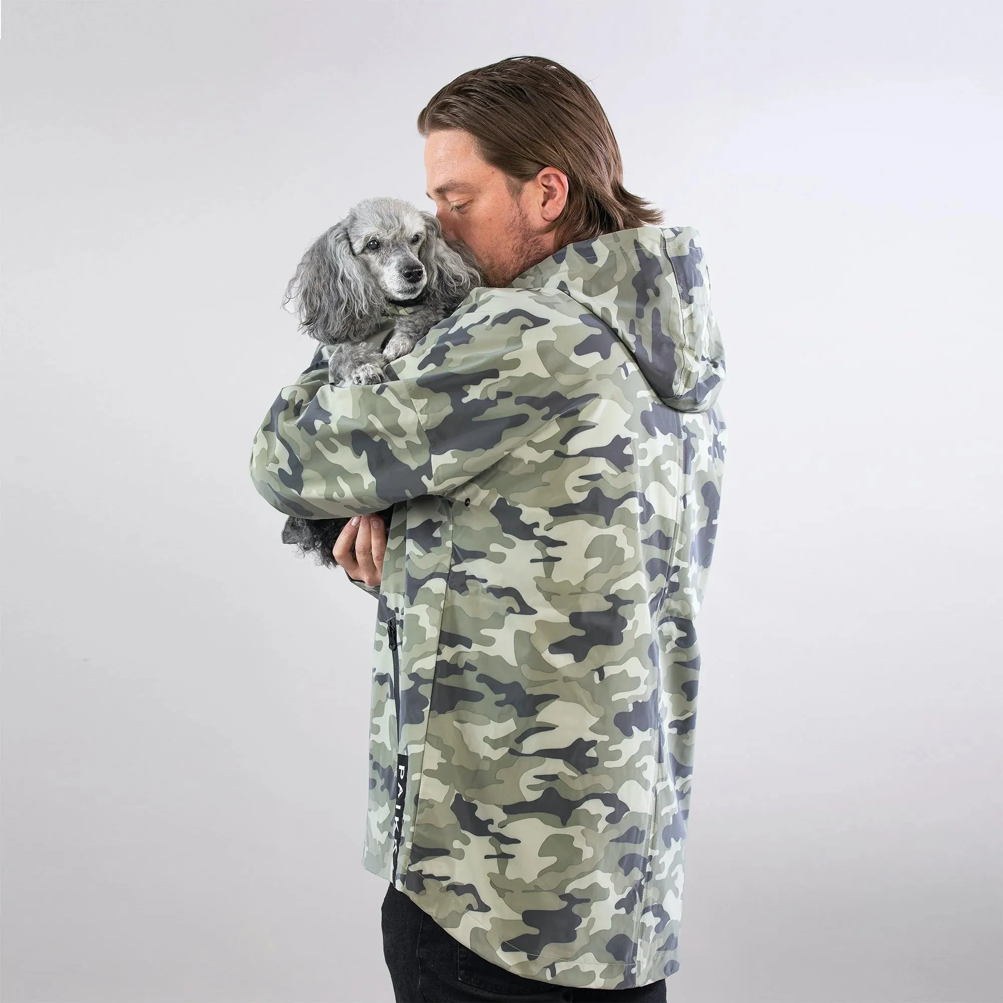 Camo Visibility Raincoat For Humans