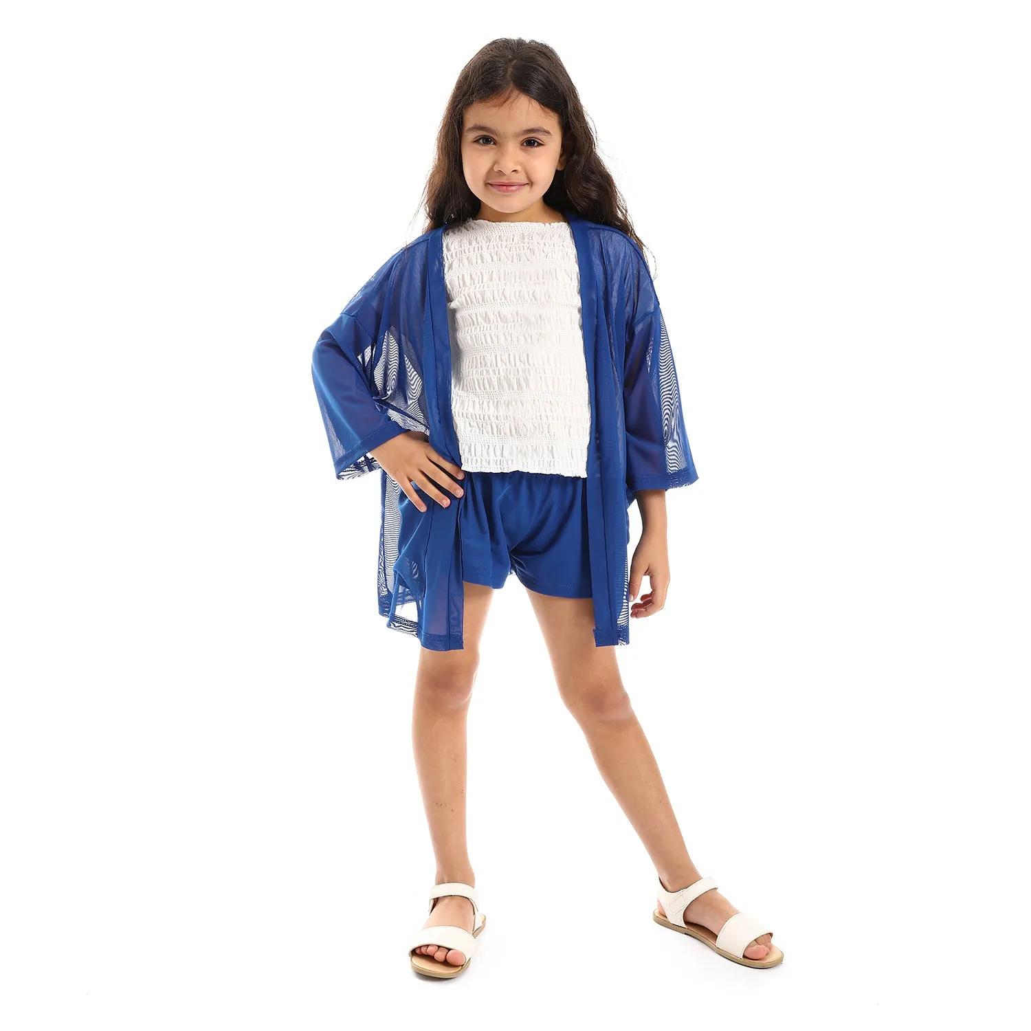 Cardigan With Front Pocket Girls Set (G131) - Kady