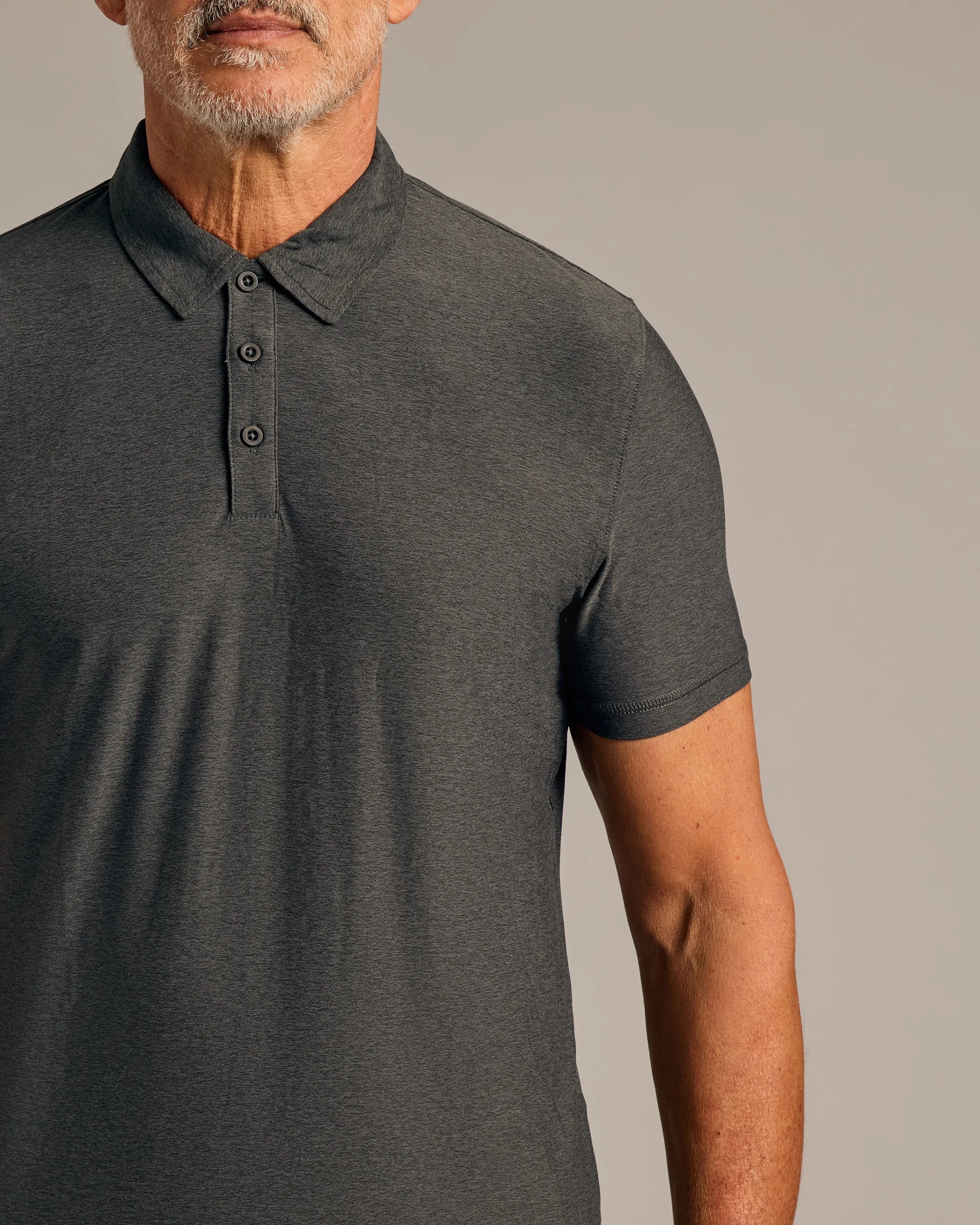 Charcoal Heather Gray Active Polo