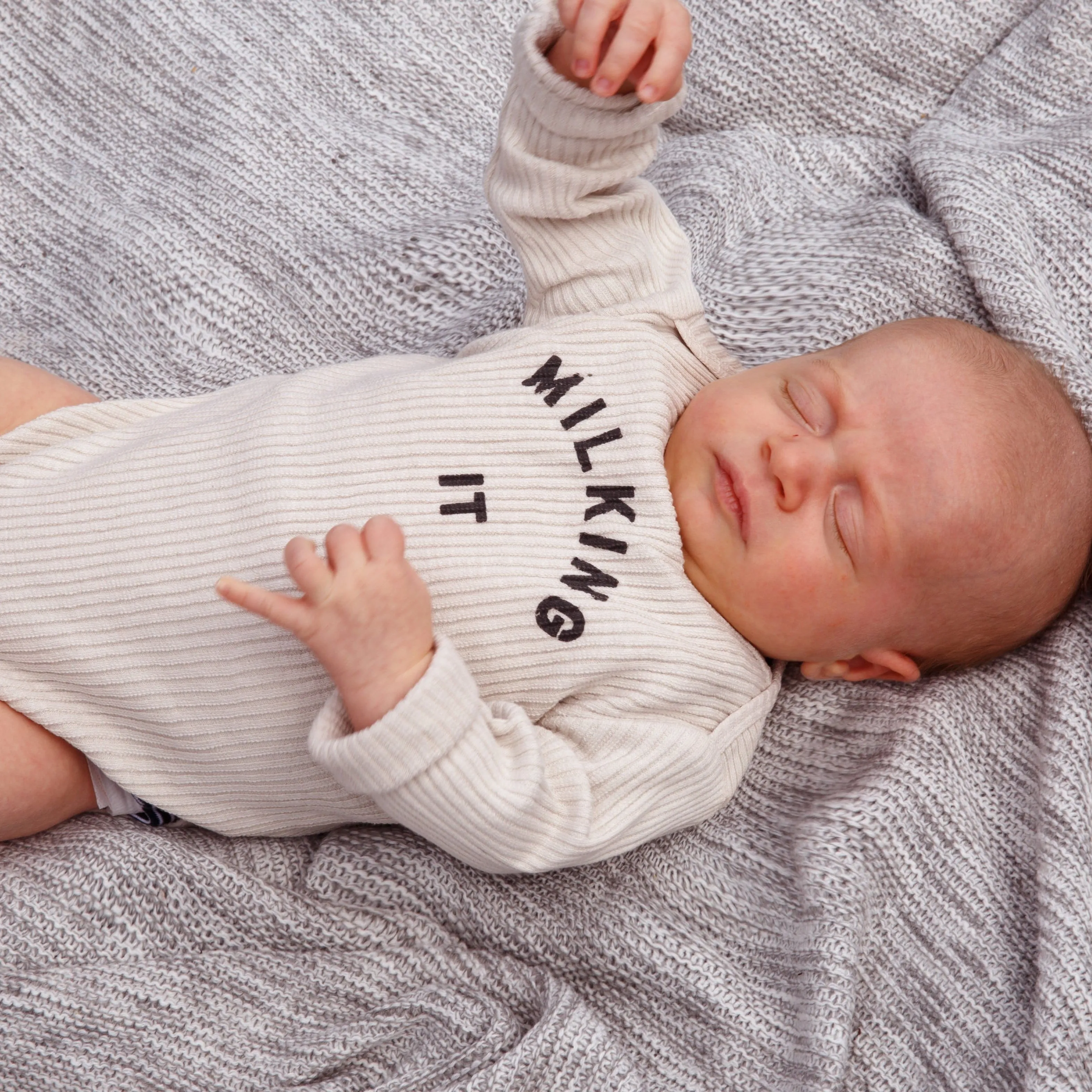 Claude & Co, Milking It Oatmeal Rib Bodysuit