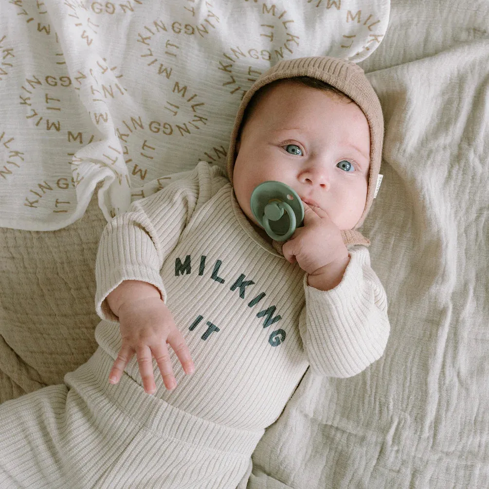 Claude & Co, Milking It Oatmeal Rib Bodysuit