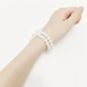 Clearance Bulk Elastic Pearl Wrist Bracelets Bands Corsage Accessories for DIY Wedding Wrist Flowers Wholesale