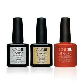 CND - Shellac Combo - Base, Top & Fine Vermilion