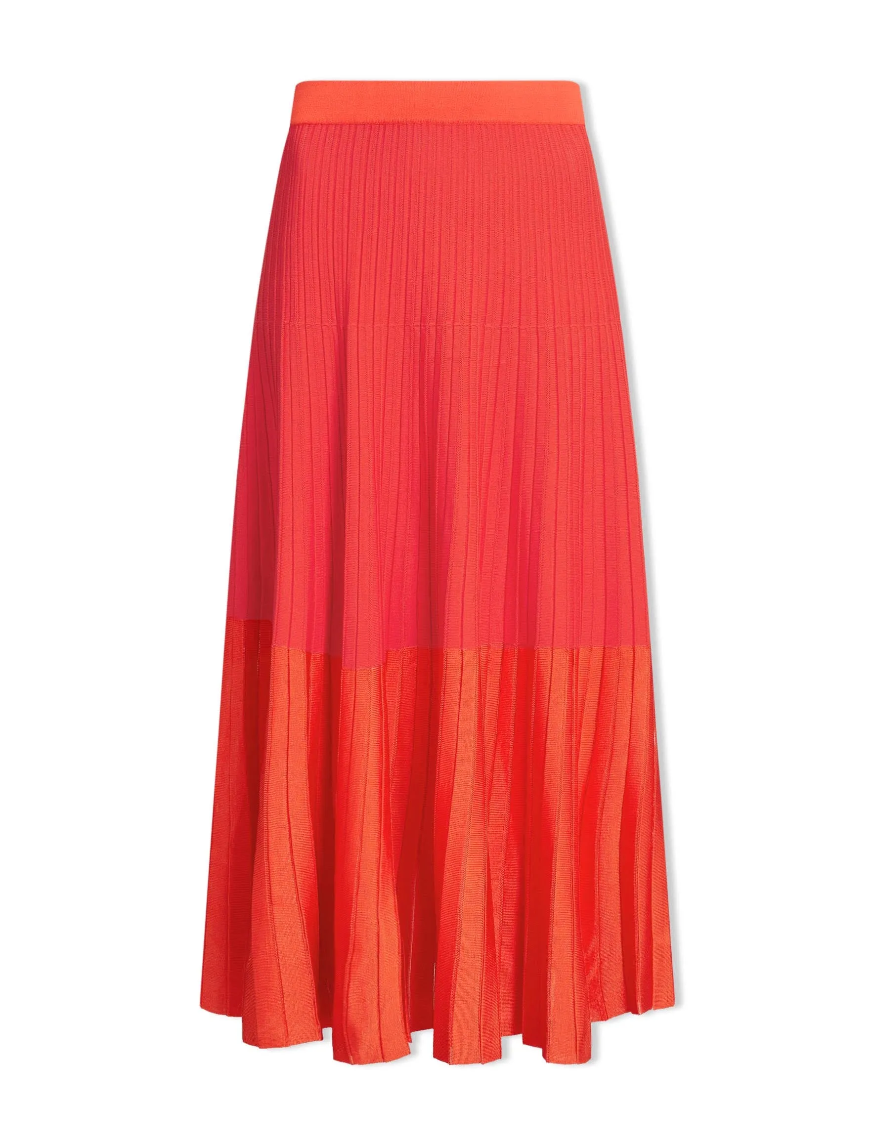 Colette Contrast Hem Skirt - Orange