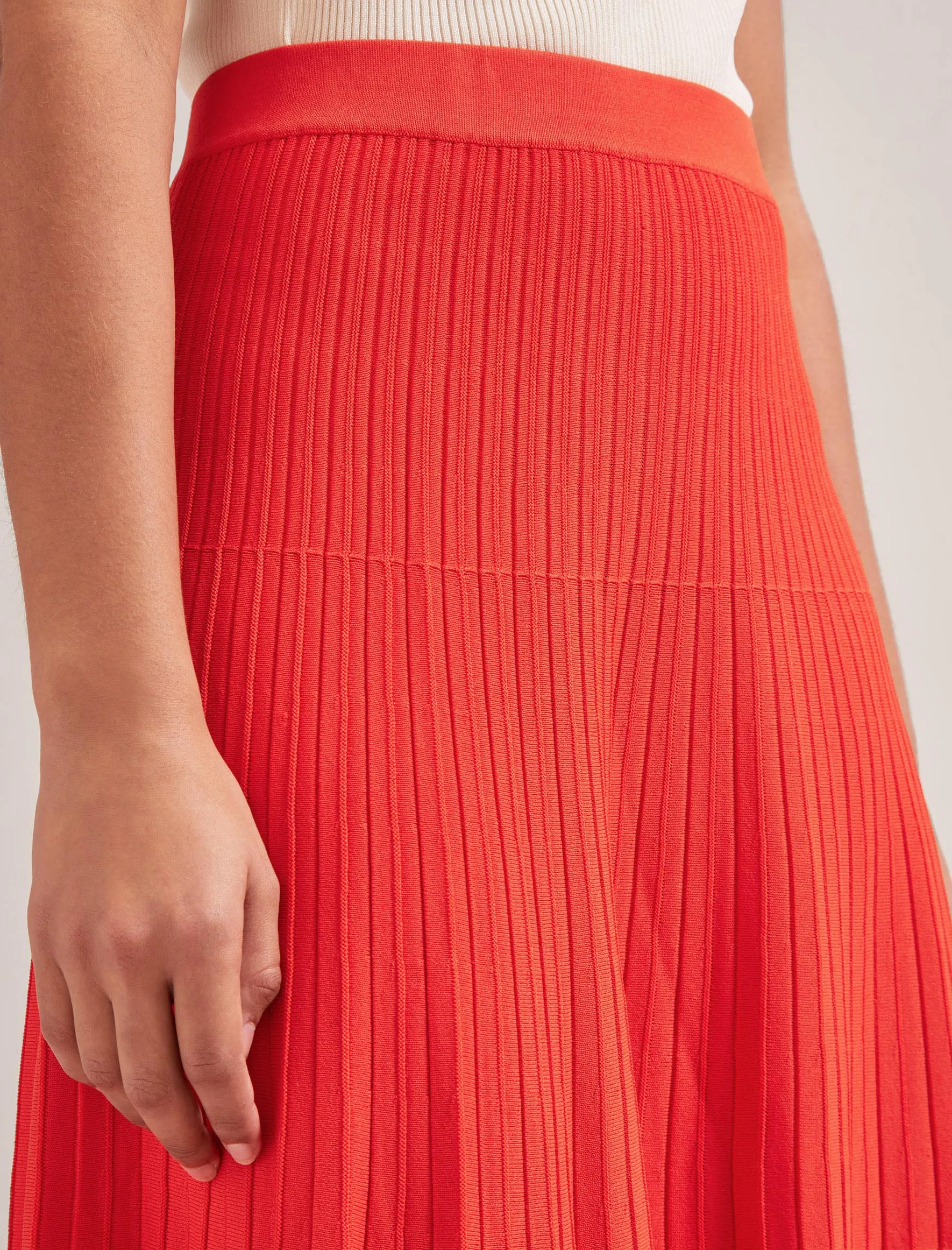 Colette Contrast Hem Skirt - Orange